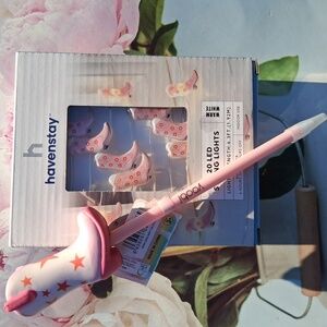 Pink Cowboy Boots Led String Lights And A Matching Pen